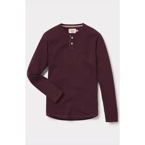 LIKE NEW THE NORMAL BRAND puremeso two button henley t-shirt in wine